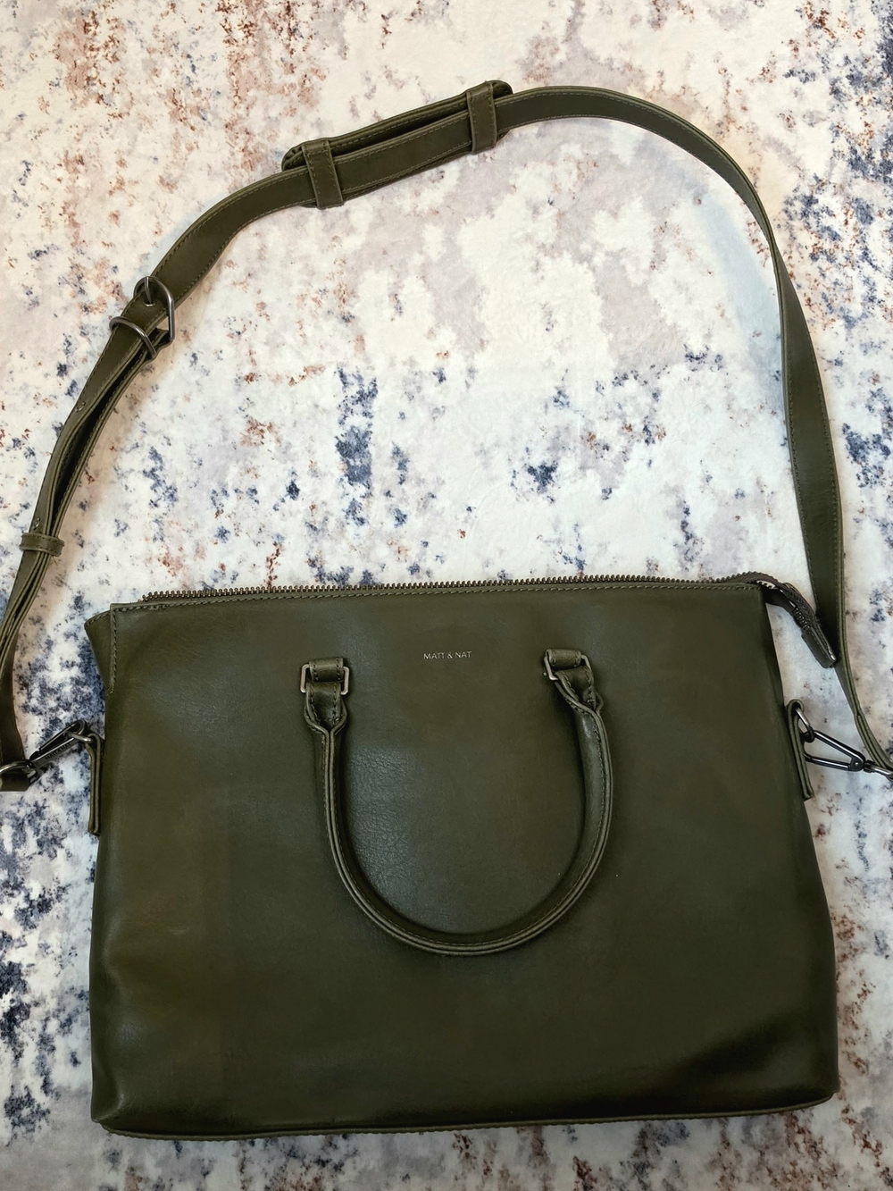 Matt & Nat Vegan Leather Work Tote Bag – Olive
